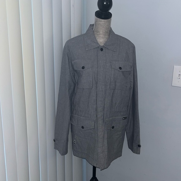 QUICKSILVER Men’s Size Small Gray cotton Pocket Jacket NWOT - Picture 1 of 9